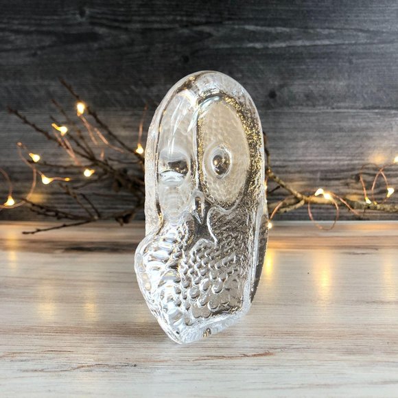 Viking Glass Accents | Vintage Viking Glass Owl Paperweight | Poshmark